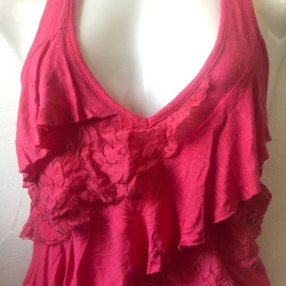 Eyelash Couture Ruffle Tank Top Pink Small - Picture 3 of 9